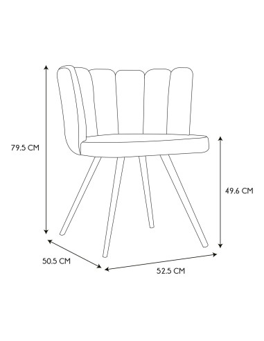 Chaise Ariel Velours Bleu Canard Home Deco Factory