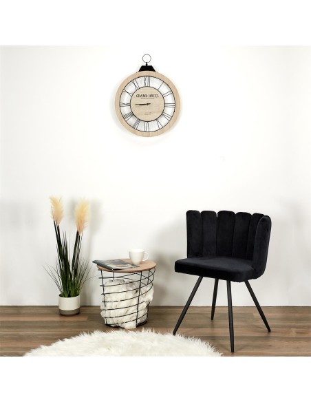 Chaise Ariel Velours Noir Home Deco Factory