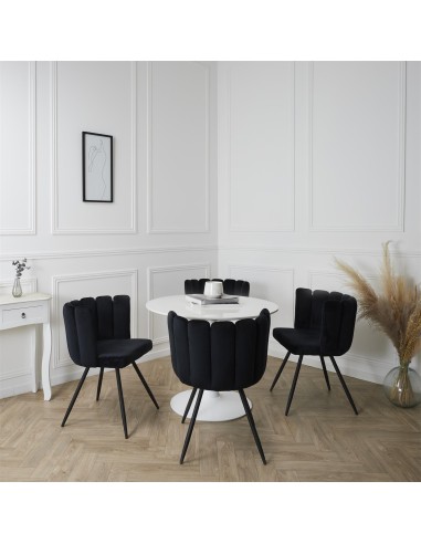 Chaise Ariel Velours Noir Home Deco Factory