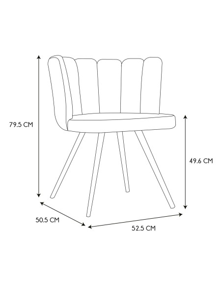 Chaise Ariel Velours Noir Home Deco Factory