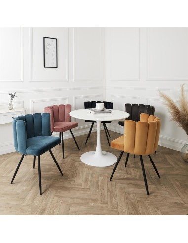 Chaise Ariel Velours Noir Home Deco Factory