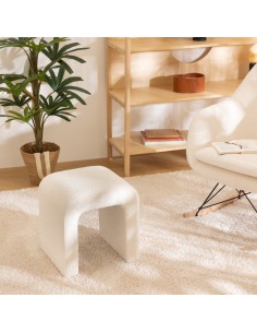 Pouf bouclette Sevi Blanc Atmosphera 2