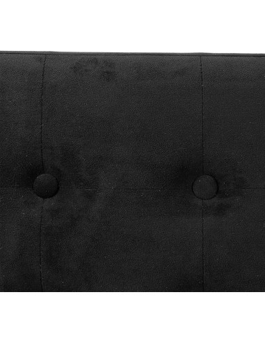 Pouf Pliable Velours Lysandre Noir - Atmosphera