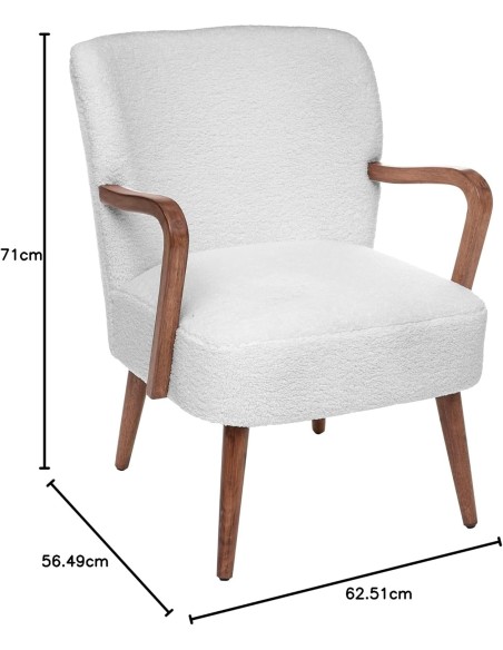 Fauteuil Chiara Bouclette Blanc Atmosphera