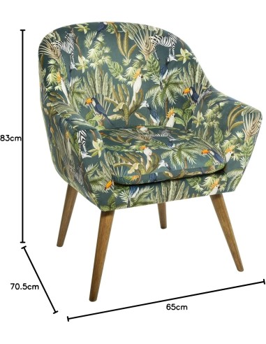 Fauteuil Velours Jungle Sango Atmosphera