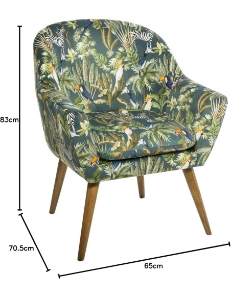 Fauteuil Velours Jungle Sango Atmosphera