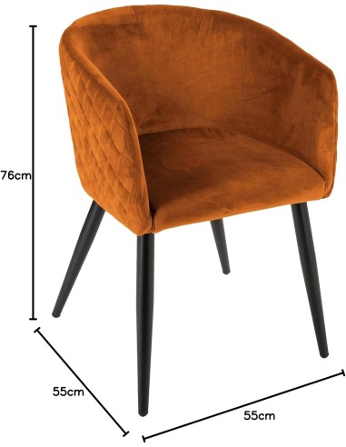 Lot De 2 Fauteuils Velours Marlo Ambre Atmosphera