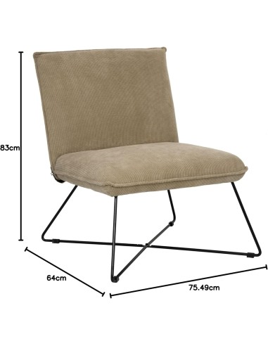 Fauteuil En Velours Moana Beige Atmosphera