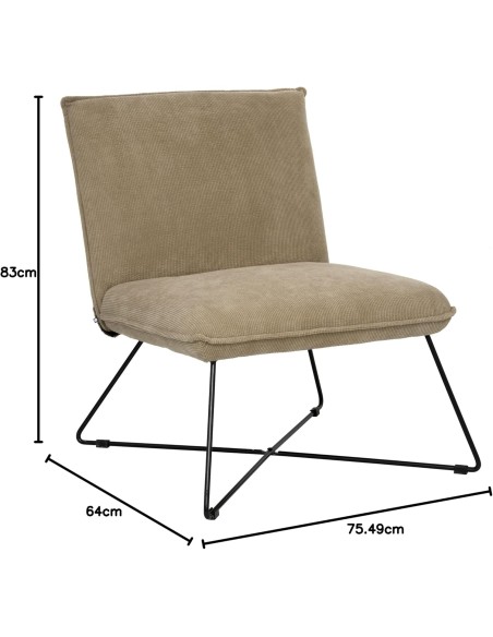 Fauteuil En Velours Moana Beige Atmosphera