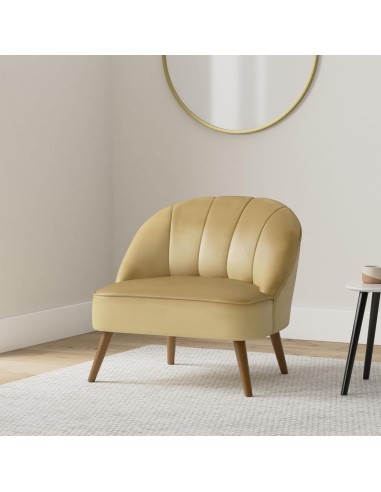 Fauteuil Velours Naova Moutarde Atmosphera