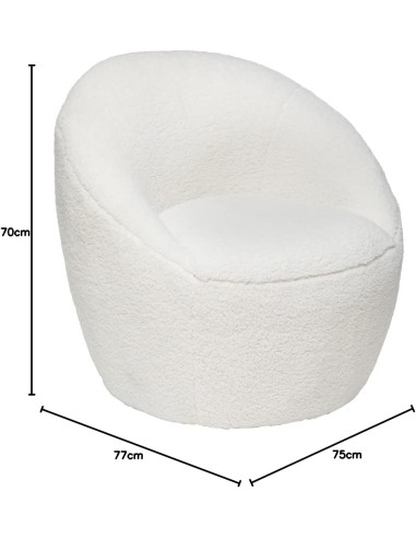 Fauteuil Romi Bouclette Blanc Atmosphera