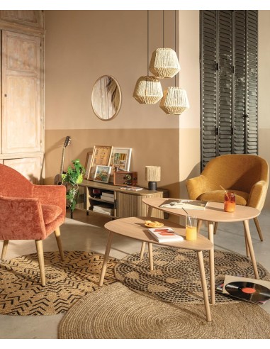 Fauteuil De Salon Sinel chenille Ambre Atmosphera