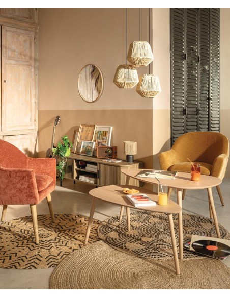 Fauteuil De Salon Sinel chenille Ambre Atmosphera