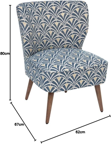 Fauteuil Chen Chiara Bleu Atmosphera