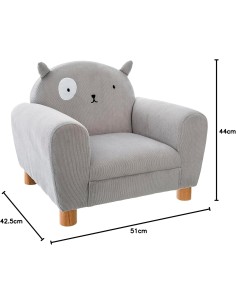 Fauteuil Pour Enfant avec Oreilles de Chat Gris Atmosphera For Kids 2