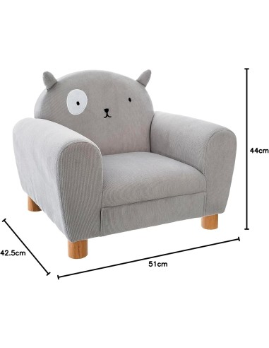 Fauteuil Pour Enfant avec Oreilles de Chat Gris Atmosphera For Kids