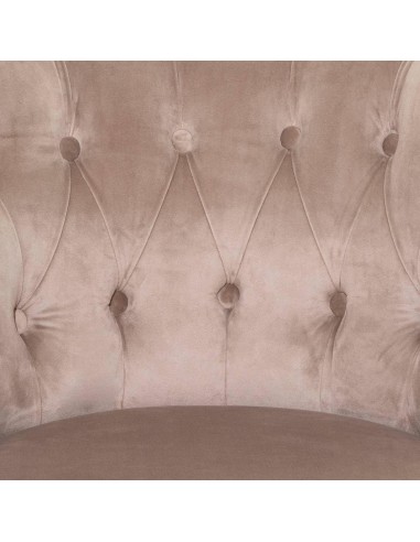Fauteuil Velours Crapaud Taupe Atmosphera