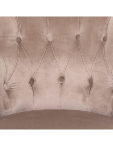 Fauteuil Velours Crapaud Taupe Atmosphera