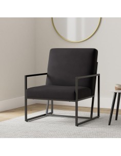 Fauteuil En Velours Agatha Noir Atmosphera 2