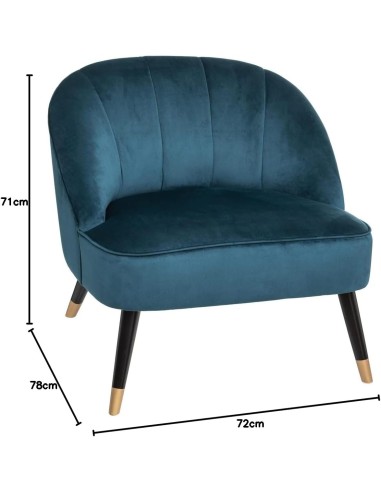 Lot De 2 Fauteuil Velours Naova BLEU Atmosphera