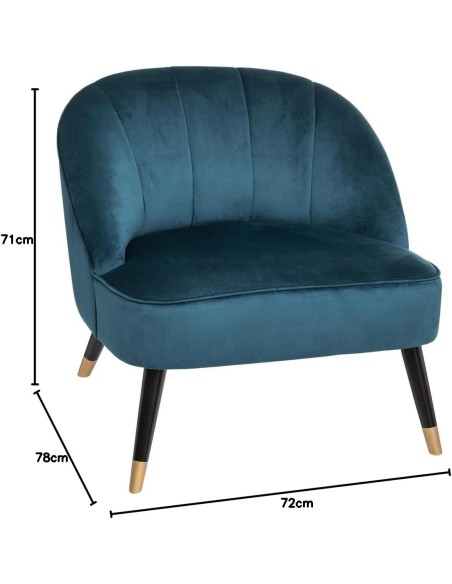 Lot De 2 Fauteuil Velours Naova BLEU Atmosphera