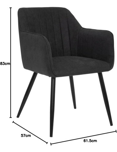 Fauteuil De Diner Visoca Noir Atmosphera