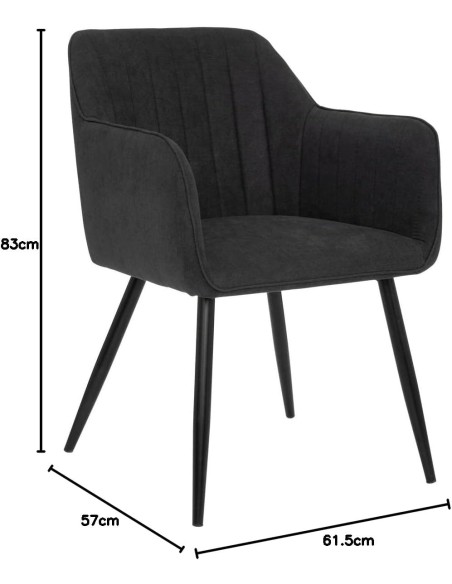 Fauteuil De Diner Visoca Noir Atmosphera