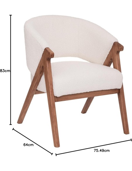 Fauteuil Amza Bouclette Blanc - Atmosphera