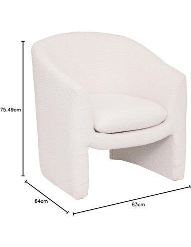 Fauteuil Kunjo bouclette Blanc - Atmosphera