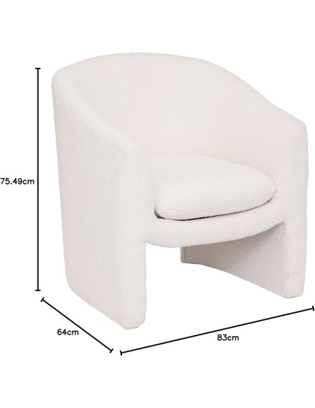 Fauteuil Kunjo bouclette Blanc - Atmosphera