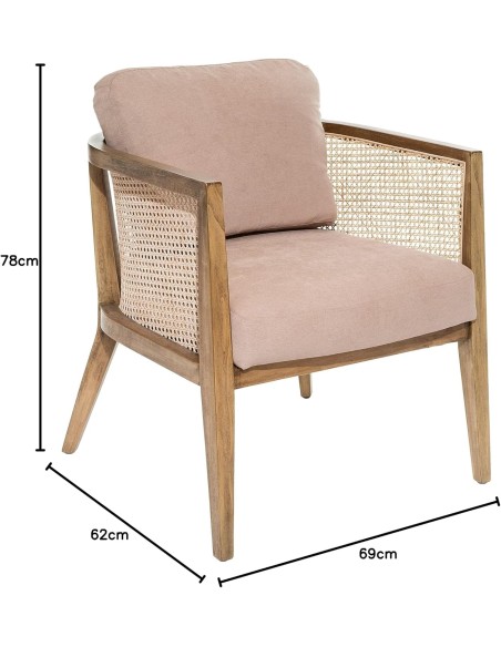 Fauteuil Cannage Koza Taupe Atmosphera