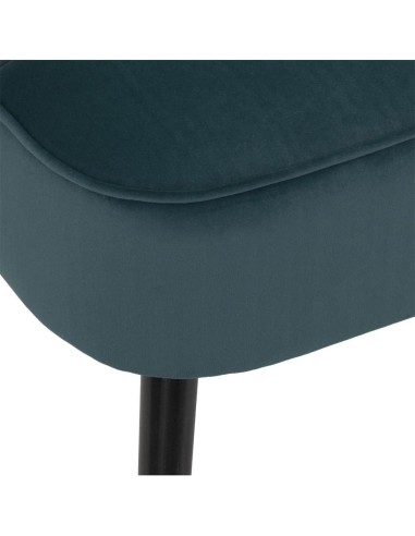 Fauteuil En Velours Naova Bleu Canard Atmosphera