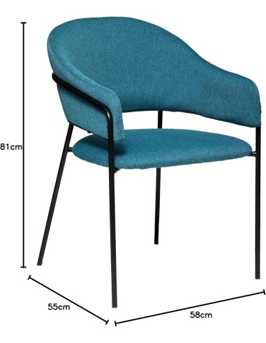 Fauteuil à diner Siron Bleu Canard Atmosphera