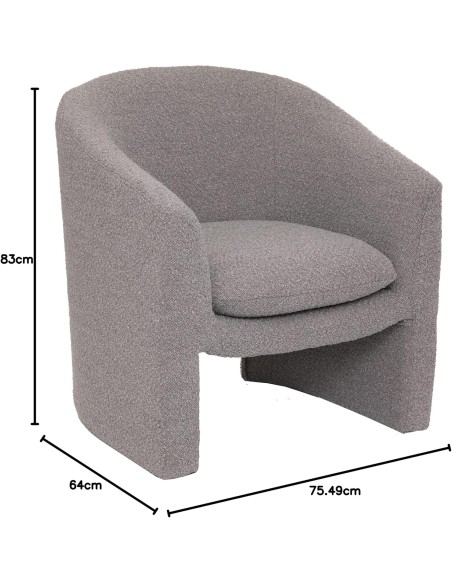 Fauteuil Kunjo Bouclette Gris Atmosphera