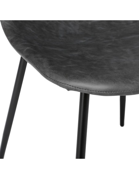 Lot de 8 Chaises Vladi Effet Cuir Gris Atmosphera