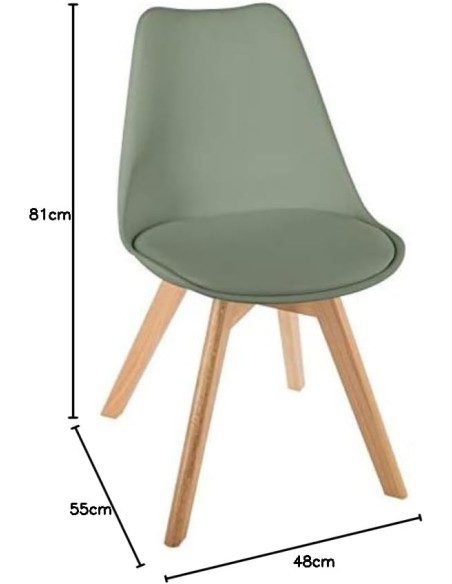 Chaise Diner Baya Vert Kaki Atmosphera