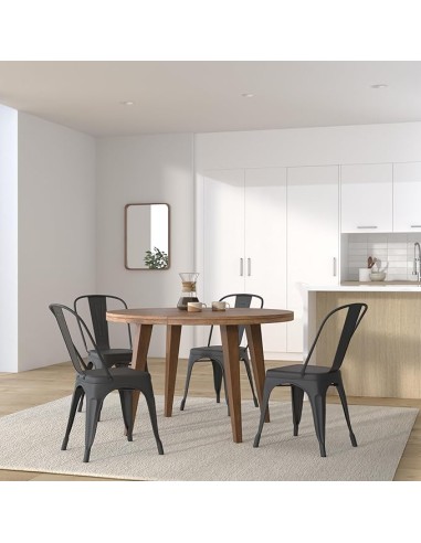 Chaise De Table Niko En Métal Noire Atmosphera