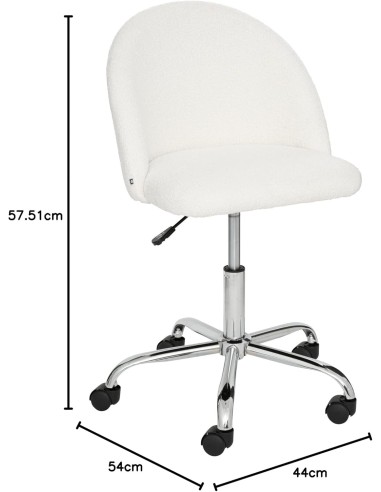 Chaise de bureau bouclette Geos Blanc Atmsophera