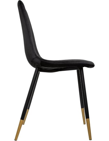 Chaise En Velours Tyka Pieds Métal Noire Atmosphera