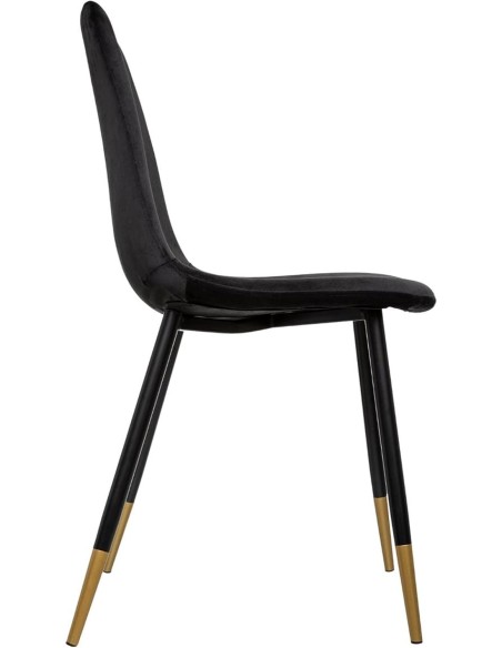 Chaise En Velours Tyka Pieds Métal Noire Atmosphera