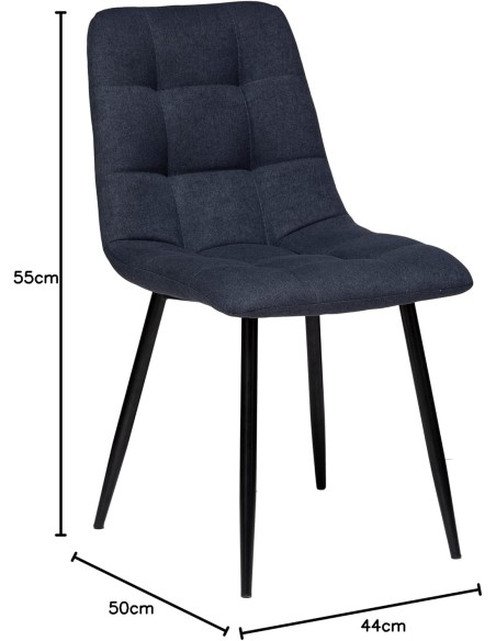 Chaise De Table En Tissu Sirac Gris Ardoise - Atmosphera