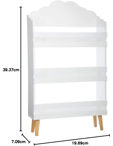 Bibliothèque enfant en bois Nuage Atmosphera for kids Blanc