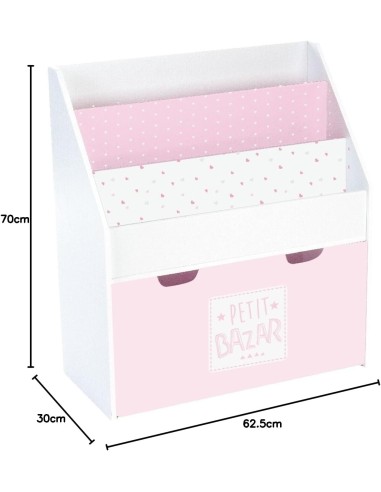 Bibliothèque Avec Bac Sur Roulettes Atmosphera Rose