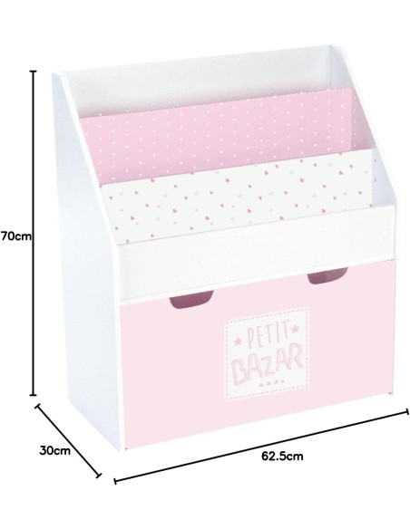 Bibliothèque Avec Bac Sur Roulettes Atmosphera Rose