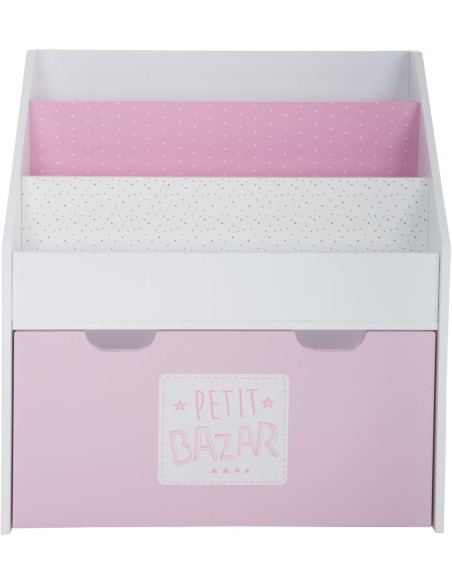 Bibliothèque Avec Bac Sur Roulettes Atmosphera Rose