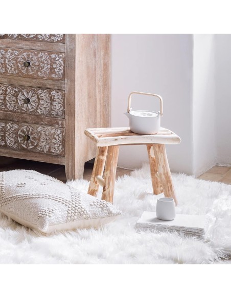 Tabouret en bois beige Suzette