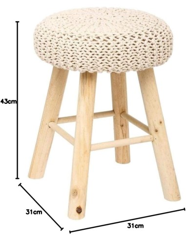 Tabouret D' appoint Suzette Beige Atmosphera
