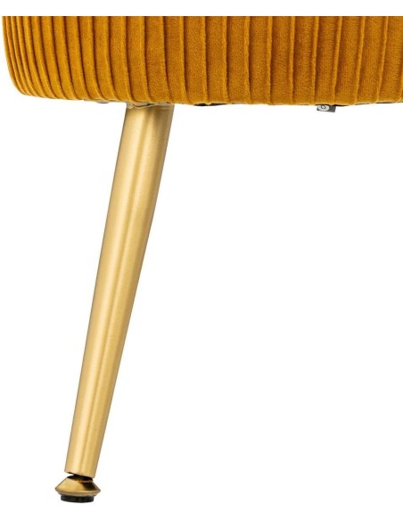 Tabouret Velours Plisse Solaro Moutarde Atmosphera