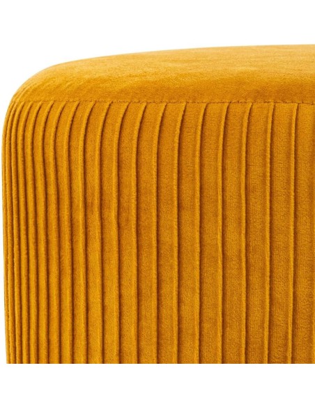 Tabouret Velours Plisse Solaro Moutarde Atmosphera