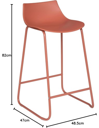 Tabouret Hauteur Îlot Otac PP Terracotta Atmosphera